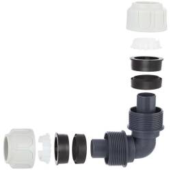 Compression fitting 90&deg; BD FAST for PoolFlex solvent flexible pipes