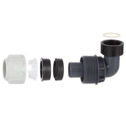 Compression fitting 90&deg; BD FAST with female thread for PoolFlex solvent flexible pipes