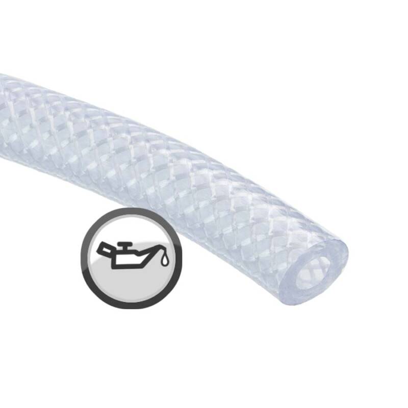 PVC reinforced and oil-resistant hose trasparent