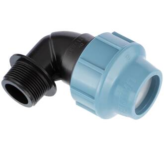 Elbow 90° compression fitting x male thread, DVGW