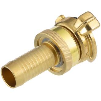 Brass quick bayonet coupling with hose tail - high pressure 3/4"