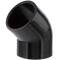 U-PVC black solvent elbow 45° 50mm