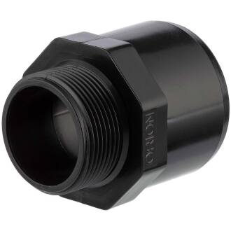U-PVC black adapter solvent socket x male thread 50/63mm x 1 1/2"