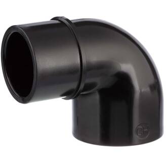 U-PVC black solvent reducing elbow 90° 50 x 50/40mm