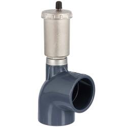 U-PVC solvent elbow 90&deg; with upper reinforced threaded drain