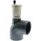 U-PVC solvent elbow 90° with upper reinforced threaded drain