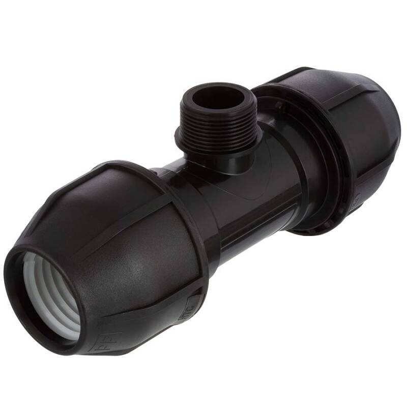 Tee a 90 raccordo a compressione x filetto maschio