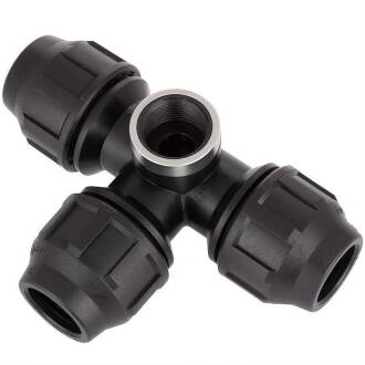 Tee PopUp compression fitting x A2 ss reinforced female thread