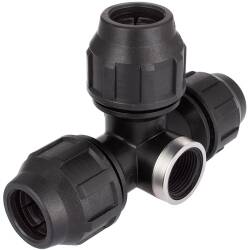 Tee PopUp compression fitting x A2 ss reinforced female thread