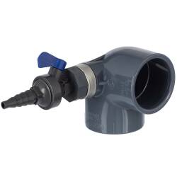 U-PVC solvent elbow 90&deg; with side reinforced threaded drain