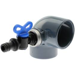 U-PVC solvent elbow 90° with side reinforced threaded drain
