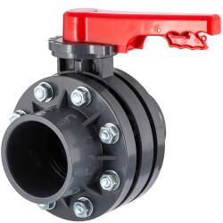 U-PVC butterfly valve incl. fixed flange and stub set