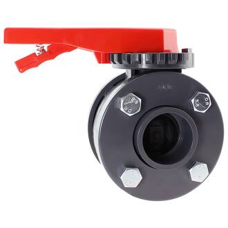 U-PVC butterfly valve incl. loose flange and stub set 63mm - 2"