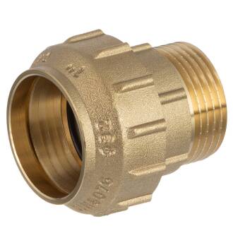 Brass adapter compression fitting x male thread DVGW