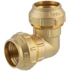 Brass elbow 90&deg; compression fitting, DVGW