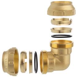 Brass elbow 90&deg; compression fitting, DVGW