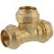 Brass tee 90° compression fitting, DVGW