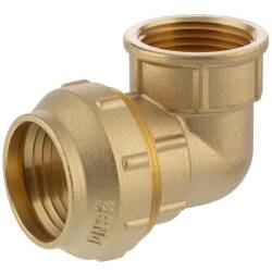 Brass elbow 90&deg; compression fitting x female thread, DVGW