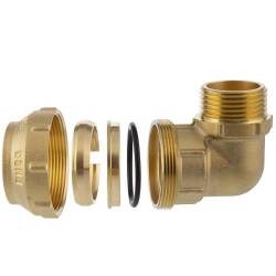 Brass elbow 90&deg; compression fitting x male thread, DVGW