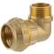 Brass elbow 90° compression fitting x male thread, DVGW