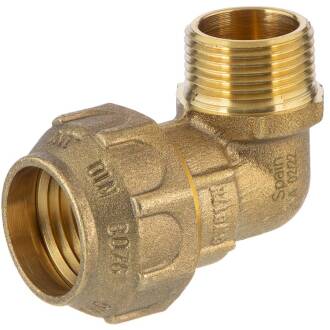 Brass elbow 90° compression fitting x male thread, DVGW