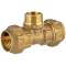 Brass tee 90° compression fitting x male thread, DVGW