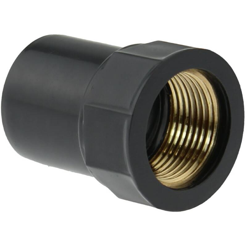 U-PVC solvent socket with brass female thread, 25mm x 1/2, 1,83 €
