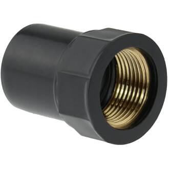 U-PVC solvent socket with brass female thread, 25mm x 3/4"