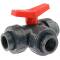 U-PVC 3 way ball valve L-pattern, female thread 1/2"