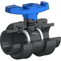U-PVC and HDPE 2 way solvent ball valve with nuts