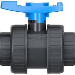 U-PVC and HDPE 2 way female threaded ball valve with nuts