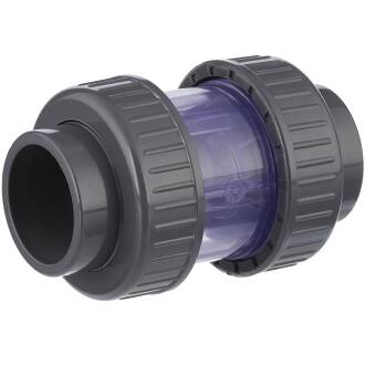 U-PVC solvent check valve - trasparent 50mm