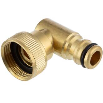 Messing Hahnanschluss 90° Innengewinde mit QuickConnector Stecker