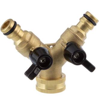 Brass Quick-Click manifold with female thread and valves