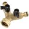 Brass Quick-Click manifold with female thread and valves