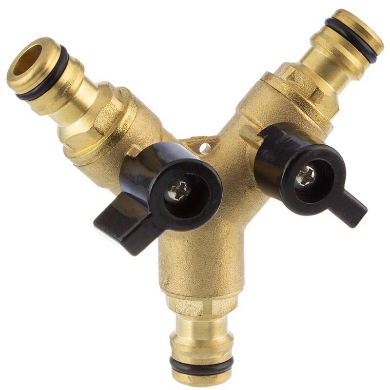 Brass Quick-Click manifold with valves