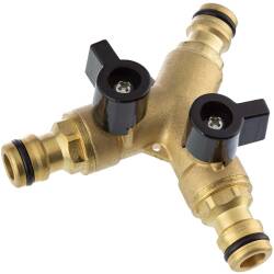 Brass Quick-Click manifold with valves