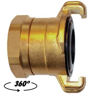 Brass quick bayonet coupling 360° with female thread 3/4"