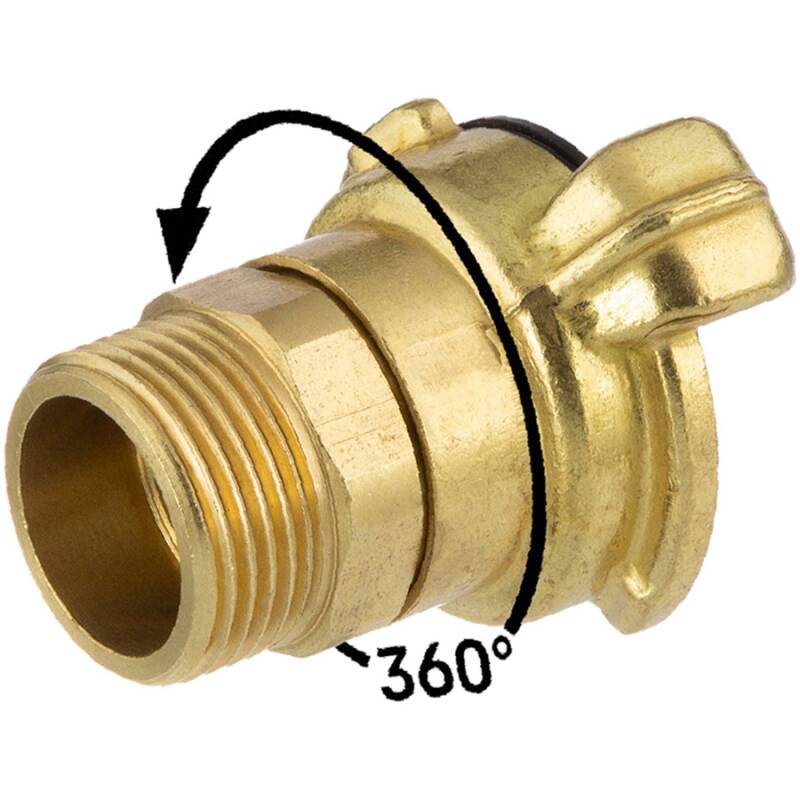 Raccordo a baionetta filetto maschio 360 in ottone