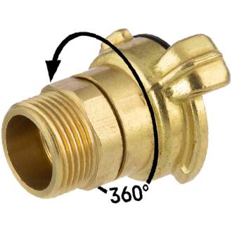 Brass quick bayonet coupling 360° with male thread