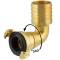 Brass quick bayonet coupling 360° elbow 90° with hose tail