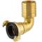 Brass quick bayonet coupling 360° elbow 90° with hose tail