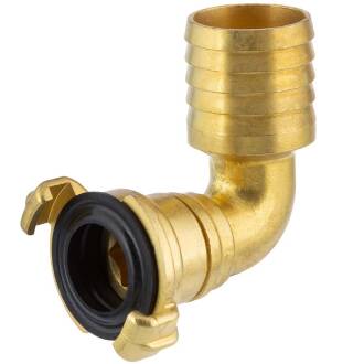 Brass quick bayonet coupling 360° elbow 90° with hose tail 13mm (1/2" hose)