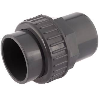 U-PVC union, solvent socket x solvent m/f socket, DVGW