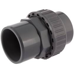 U-PVC union, solvent socket x solvent m/f socket, DVGW