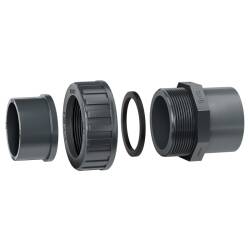 PVC-U Verschraubung Klebemuffe x Klebemuffe/-stutzen