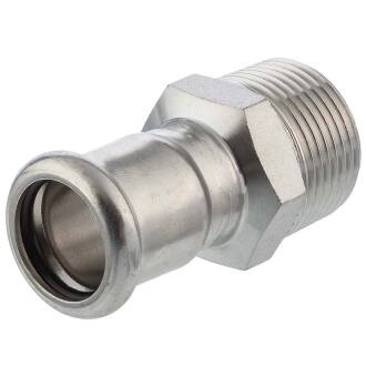 A4 ss press fitting socket with male thread, M-profile