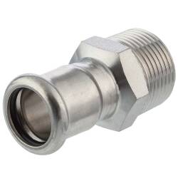 A4 ss press fitting socket with male thread, M-profile
