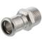 A4 ss press fitting socket with male thread, M-profile 15mm x 1/2"