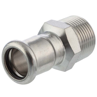 A4 ss press fitting socket with male thread, M-profile 18mm x 1/2"